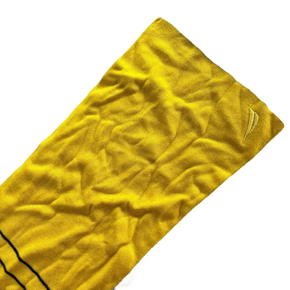 Nautica Signature Navy Blue Yellow Logo Reversible Knit Winter Scarf NT00038 Coz